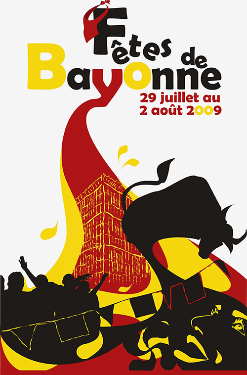 Proposition d'affiche pour les Fêtes de Bayonne de 2009.
