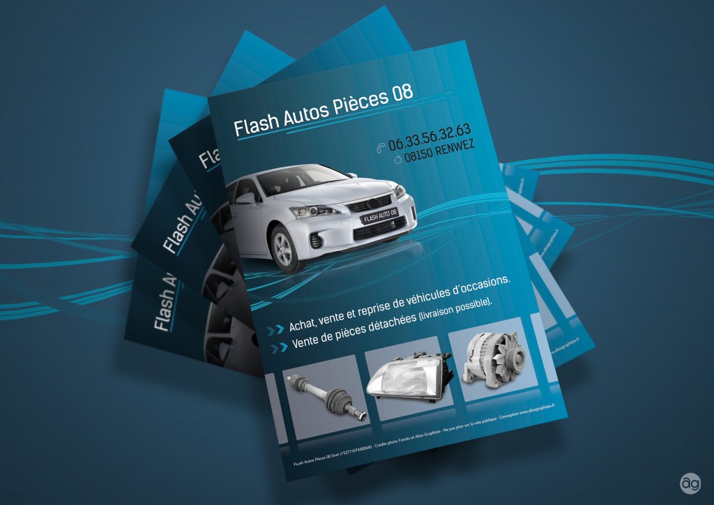Prospectus pour un vendeur de véhicules d'occasion : Flash Autos Pièces 08