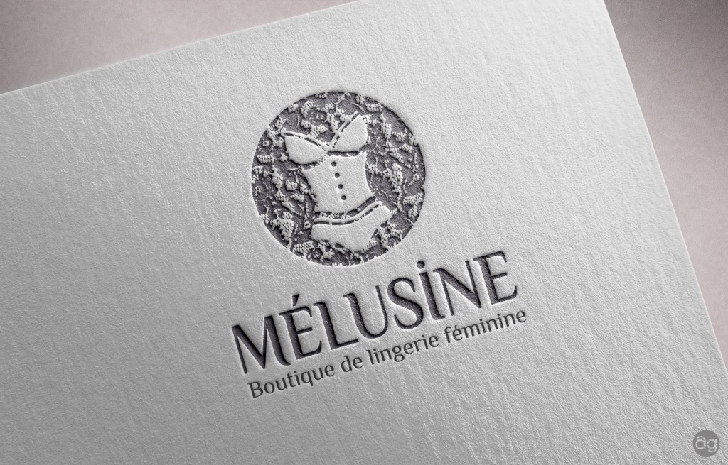 Création de l'identité visuelle pour la boutique de lingerie féminine Mélusine, Rue du Moulin à Charleville-Mézières.