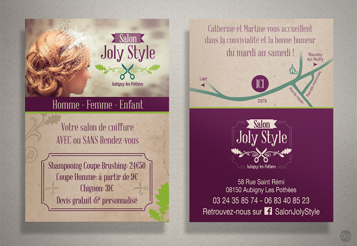 Flyer pour le salon de coiffure Joly Style