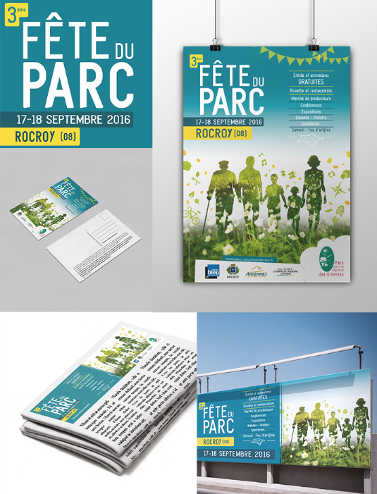 Une: Affiche, programme, plan et communication pour la Fête du Parc Naturel Régional des Ardennes