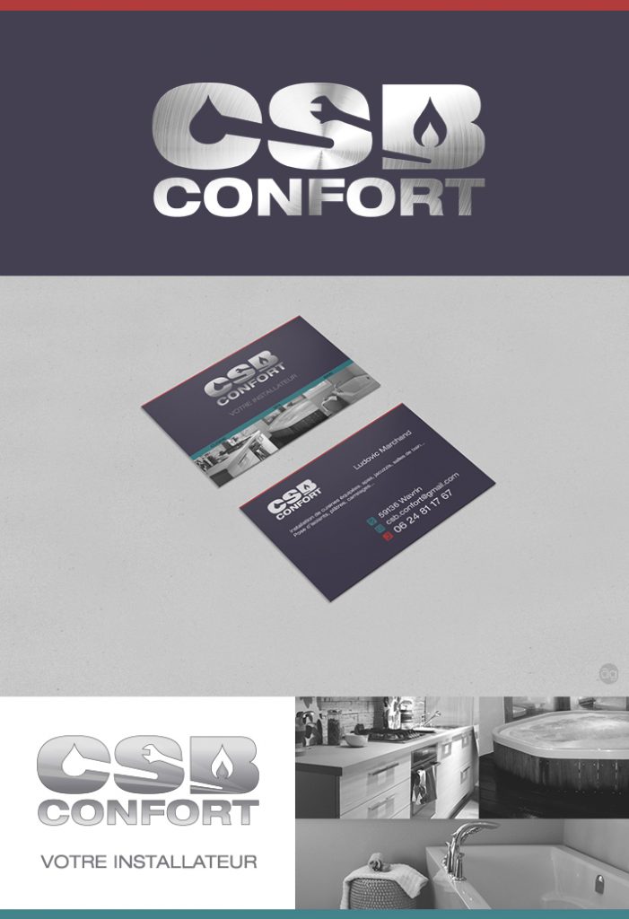 Logo et carte de visite pour CSB Confort