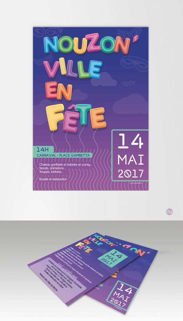 Affiche et flyer pour le Carnaval Nouzon'ville en Fête !Affiche et flyer pour le Carnaval Nouzon'ville en Fête !