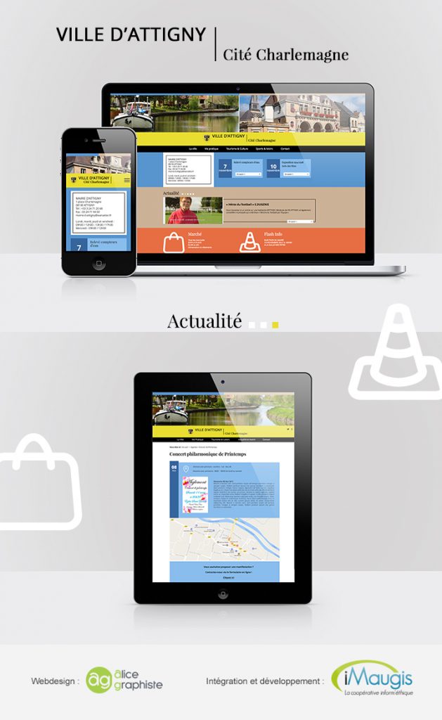 Webdesign du site internet d’Attigny, développé par iMaugis